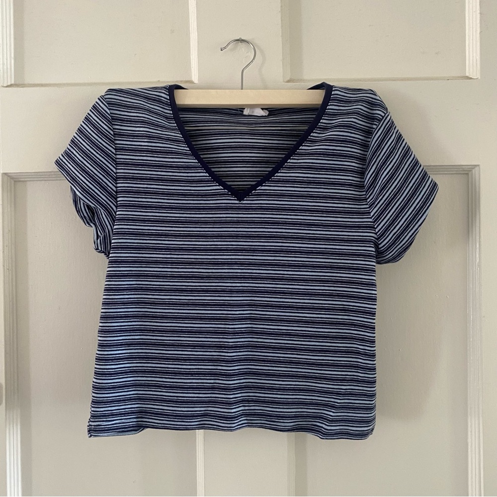 Cotton On Striped V-Neck Short Sleeve Tee Women’s XL